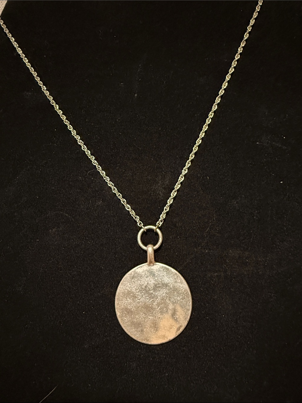 Lucky Brand Silver-Tone Round Disc Necklace